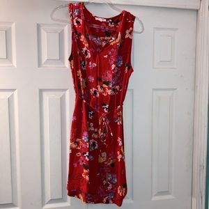 Red dress with floral design